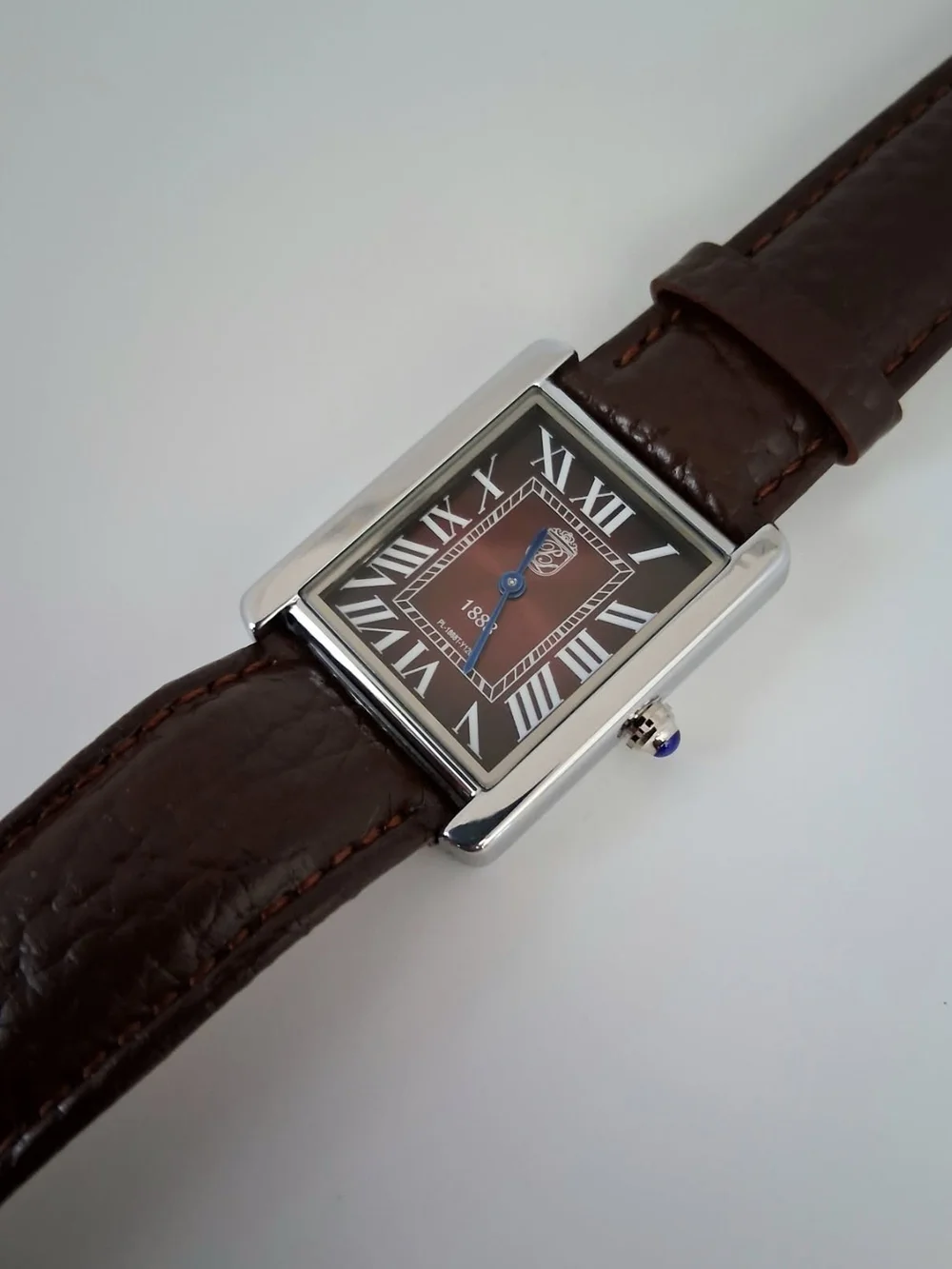 NEW Pierre Lucerne Root Beer 1888 Swiss Inspired Men's Tank Watch